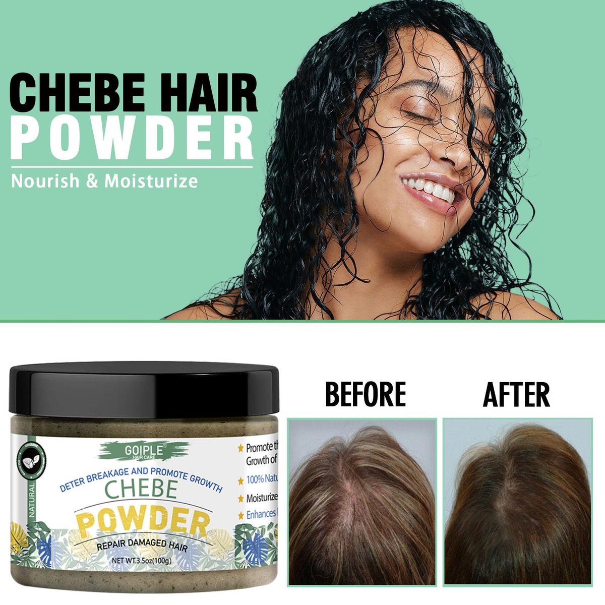WOZUTUNT Organic African Chebe Powder for Enhanced Hair Growth, Strength & Long Moisturized Hair - 3.5 oz - görsel 9