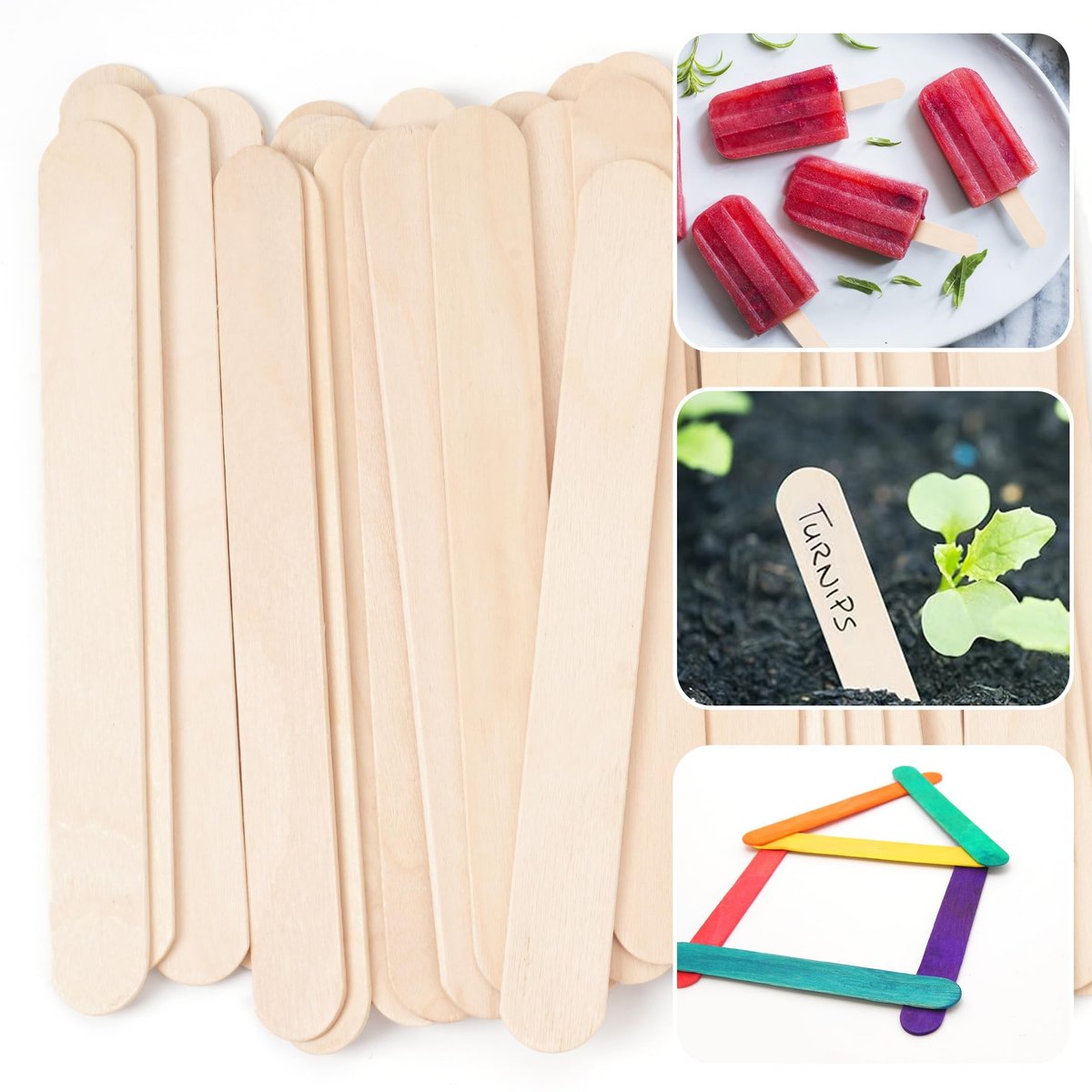 1200 Pieces Large Wooden Wax Sticks, 6-Inch Wood Waxing Sticks Wax Spatulas Applicator, Wood Craft Sticks for Body Hair Removal, Tongue Depressors, Popsicle Sticks Avelisse