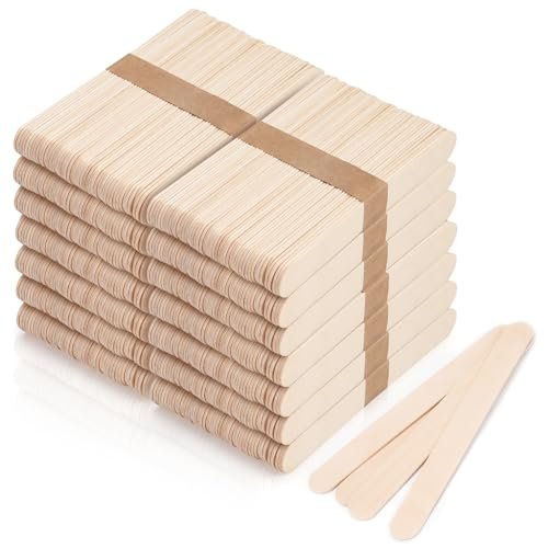 1200 Pieces Large Wooden Wax Sticks, 6-Inch Wood Waxing Sticks Wax Spatulas Applicator, Wood Craft Sticks for Body Hair Removal, Tongue Depressors, Popsicle Sticks Avelisse
