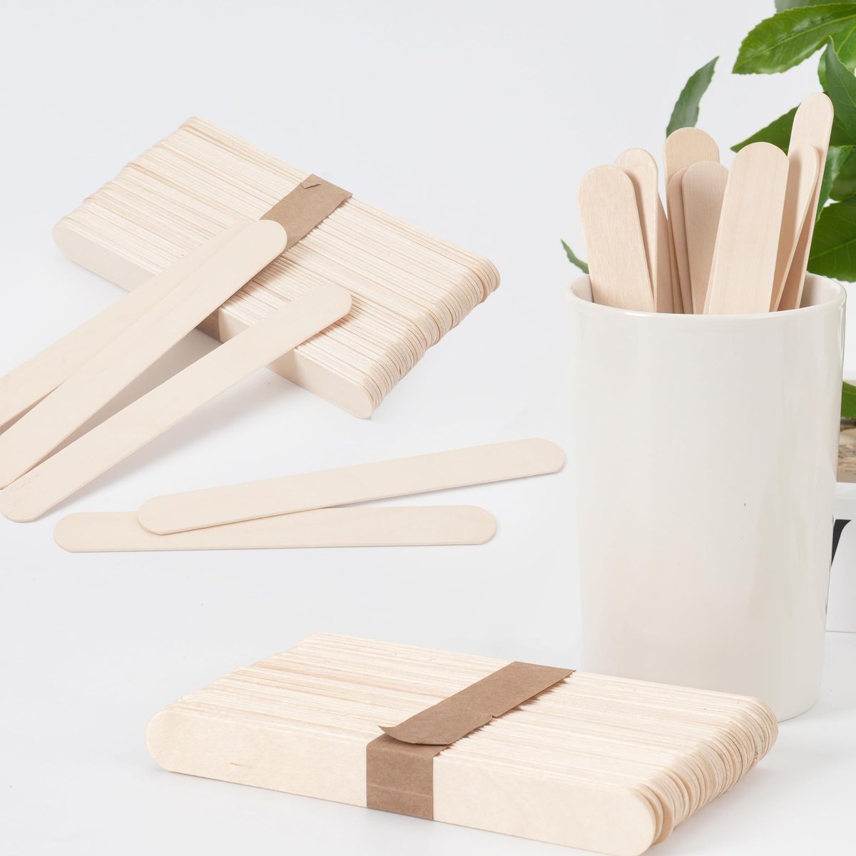 1200 Pieces Large Wooden Wax Sticks, 6-Inch Wood Waxing Sticks Wax Spatulas Applicator, Wood Craft Sticks for Body Hair Removal, Tongue Depressors, Popsicle Sticks Avelisse