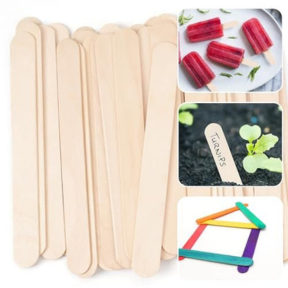1200 Pieces Large Wooden Wax Sticks, 6-Inch Wood Waxing Sticks Wax Spatulas Applicator, Wood Craft Sticks for Body Hair Removal, Tongue Depressors, Popsicle Sticks Avelisse