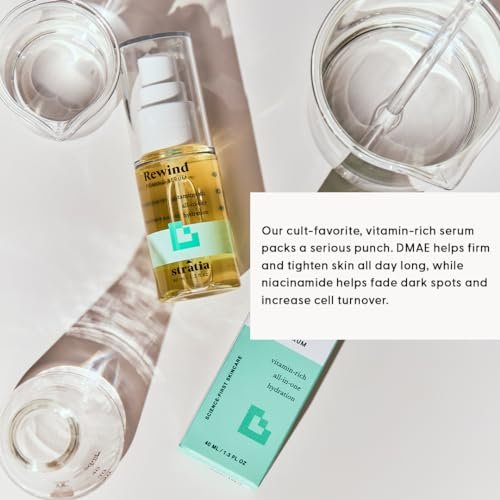 Stratia Rewind Firming & Hydrating Serum with Hyaluronic Acid & Niacinamide - DMAE for Smooth, Plump Skin, 1.3 Fl Oz Avelisse