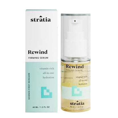 Stratia Rewind Firming & Hydrating Serum with Hyaluronic Acid & Niacinamide - DMAE for Smooth, Plump Skin, 1.3 Fl Oz Avelisse
