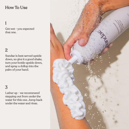 sundae Whipped Shower Foam Coconut Cream Foaming Body Wash - 8.9 fl oz (265ml) Avelisse