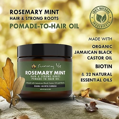 Sunny Isle Rosemary Mint Hair & Strong Roots Pomade with Biotin & Jamaican Black Castor Oil - 5 oz - görsel 6
