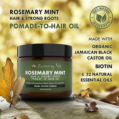 Sunny Isle Rosemary Mint Hair & Strong Roots Pomade with Biotin & Jamaican Black Castor Oil - 5 oz
