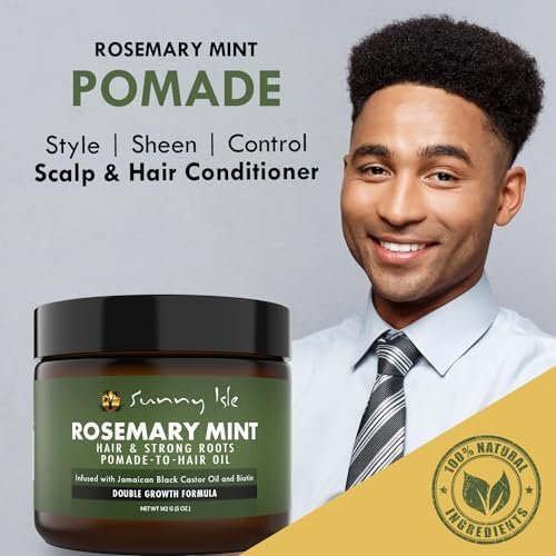 Sunny Isle Rosemary Mint Hair & Strong Roots Pomade with Biotin & Jamaican Black Castor Oil - 5 oz - görsel 10