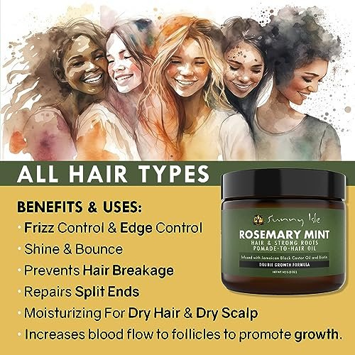 Sunny Isle Rosemary Mint Hair & Strong Roots Pomade with Biotin & Jamaican Black Castor Oil - 5 oz - görsel 12