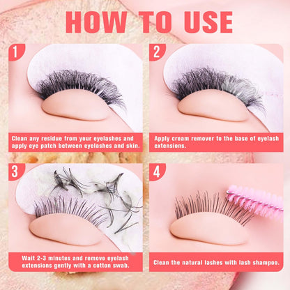 VEYES INC Cream Lash Remover for Lash Extensions – Low Irritation Eyelash Glue Remover, 10g, Professional & Salon Use, Peach