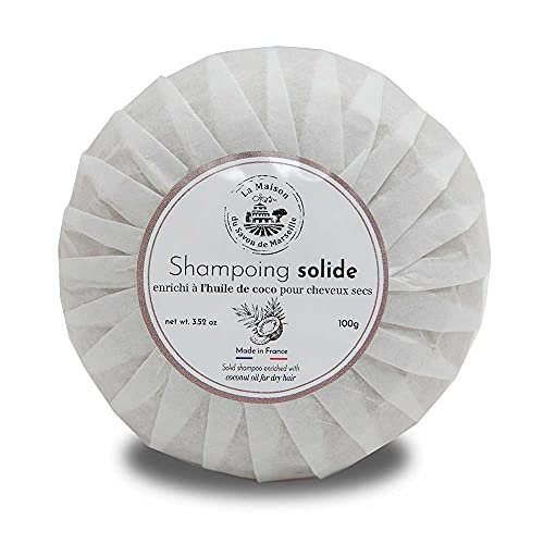 Maison du Savon de Marseille Solid Shampoo Bar with Coconut Oil for Dry Hair - 100g with Travel Soap Holder - görsel 8