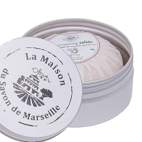 Maison du Savon de Marseille Solid Shampoo Bar with Coconut Oil for Dry Hair - 100g with Travel Soap Holder - görsel 2