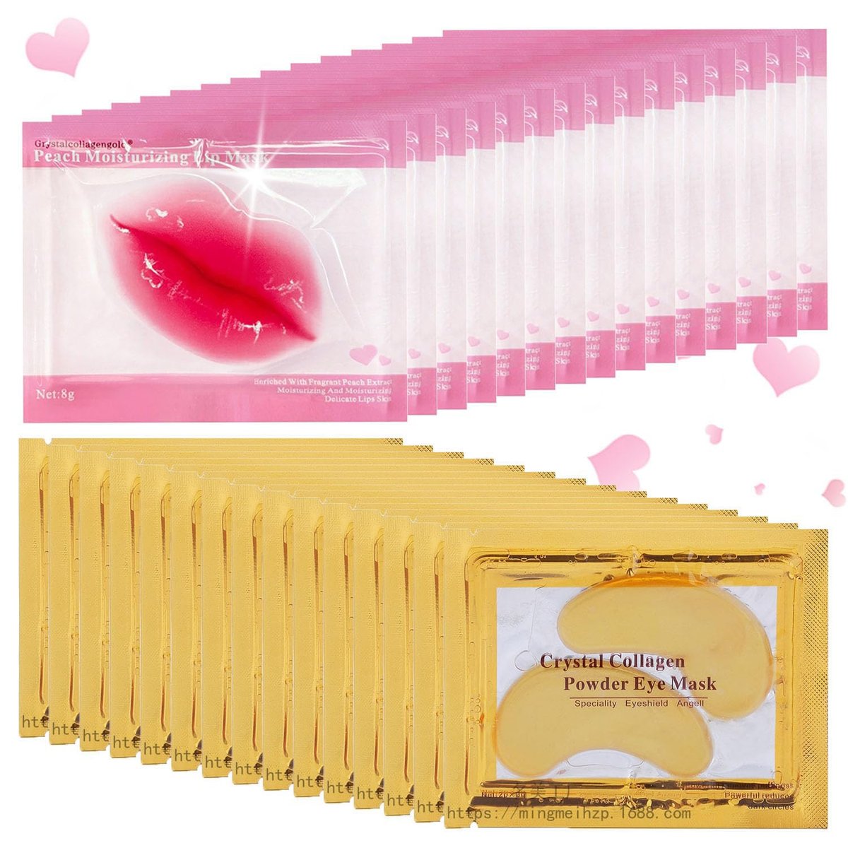 30 Pairs Lip Mask & Eye Mask - 24K Gold Under Eye Patches for Puffy Eyes, Lip Mask Skincare, Bulk Gifts for Bridesmaids, Mother's Day, Teacher Appreciation, Bachelorette Party Favors - görsel 1