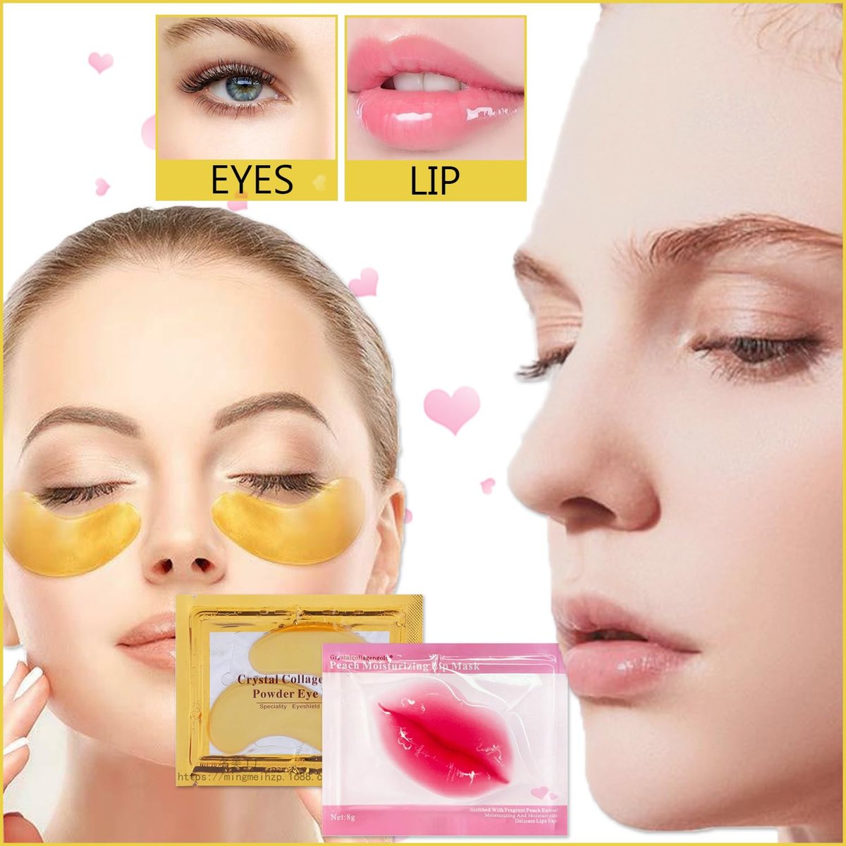 30 Pairs Lip Mask & Eye Mask - 24K Gold Under Eye Patches for Puffy Eyes, Lip Mask Skincare, Bulk Gifts for Bridesmaids, Mother's Day, Teacher Appreciation, Bachelorette Party Favors - görsel 3