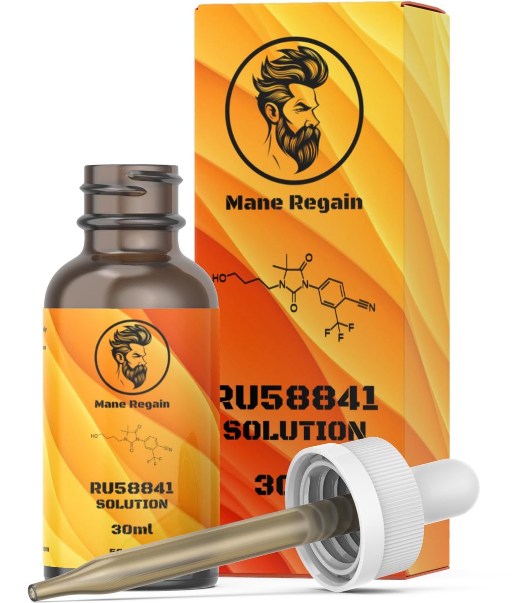 Mane Regain RU58841 5% Solution (50mg/ml) - DHT Blocker - Advanced Hair Loss Treatment - Anti-Androgen Hair Tonic - Promotes Hair Regrowth and Prevents Male Pattern Baldness - 30ml Avelisse