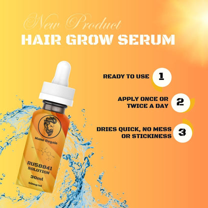 Mane Regain RU58841 5% Solution (50mg/ml) - DHT Blocker - Advanced Hair Loss Treatment - Anti-Androgen Hair Tonic - Promotes Hair Regrowth and Prevents Male Pattern Baldness - 30ml Avelisse