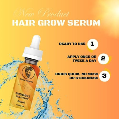 Mane Regain RU58841 5% Solution (50mg/ml) - DHT Blocker - Advanced Hair Loss Treatment - Anti-Androgen Hair Tonic - Promotes Hair Regrowth and Prevents Male Pattern Baldness - 30ml Avelisse