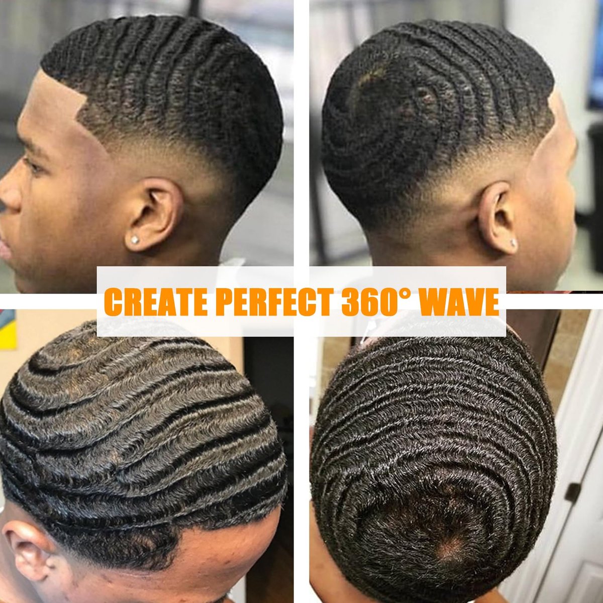 Wave Pomade for Men Strong Hold Easy Wash Hair Cream Grease, Promotes Layered Waves, Moisture, Shine, Brush and Durag Cap Set Avelisse