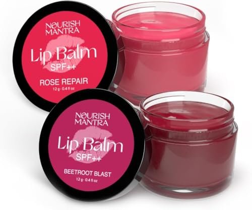 Nourish Mantra Beetroot & Rose Lip Balm with SPF – Moisturizing & Tinted Lip Care for Dry, Chapped Lips - görsel 2