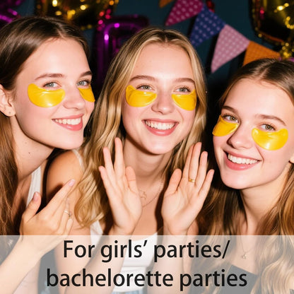 30 Pairs Gold Crystal Gel Collagen Lip & Eye Mask - Bulk Party Favors, Bridesmaid & Teacher Gifts