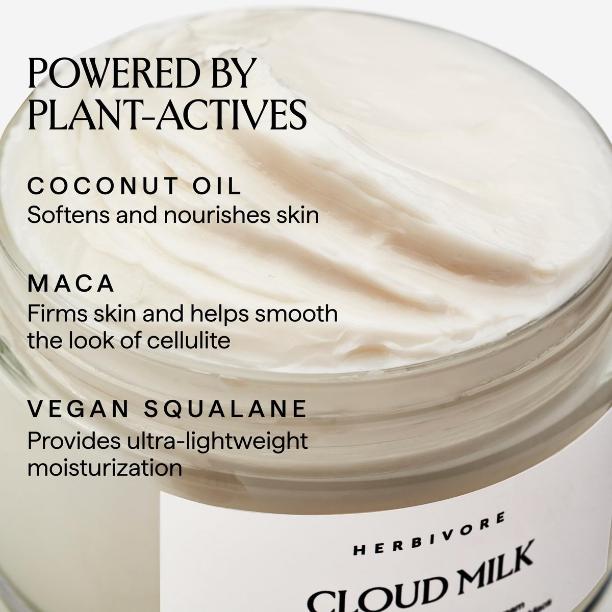 HERBIVORE Cloud Milk Coconut + Maca Firming Body Cream - Fast Absorbing Moisturizer for Smoother, Firmer Looking Skin, Vegan, 6.6 oz Avelisse