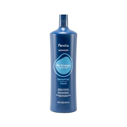 Fanola Wonder Blue Shampoo for Brunettes - Toning Shampoo for Light Brown to Platinum Hair - Neutralizes Orange & Brassy Tones - Vegan & Sulfate-Free (33.8 fl oz) Avelisse