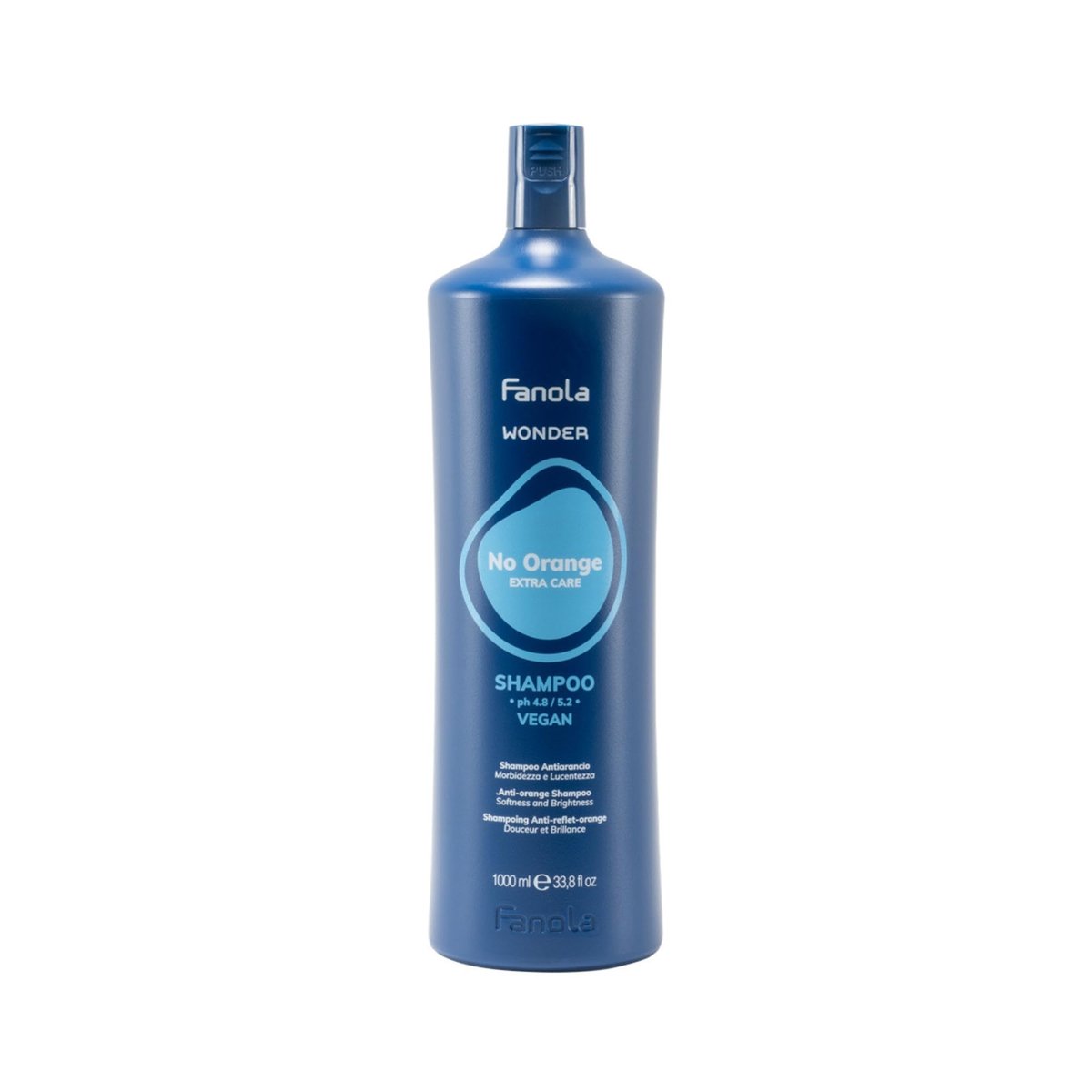 Fanola Wonder Blue Shampoo for Brunettes - Toning Shampoo for Light Brown to Platinum Hair - Neutralizes Orange & Brassy Tones - Vegan & Sulfate-Free (33.8 fl oz) Avelisse