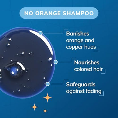Fanola Wonder Blue Shampoo for Brunettes - Toning Shampoo for Light Brown to Platinum Hair, Neutralizes Orange & Brassy Tones, Vegan & Sulfate-Free (11.8 fl oz)
