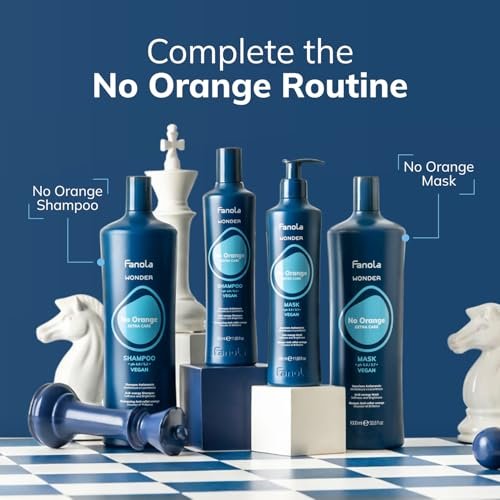 Fanola Wonder Blue Shampoo for Brunettes - Toning Shampoo for Light Brown to Platinum Hair - Neutralizes Orange & Brassy Tones - Vegan & Sulfate-Free (33.8 fl oz) Avelisse