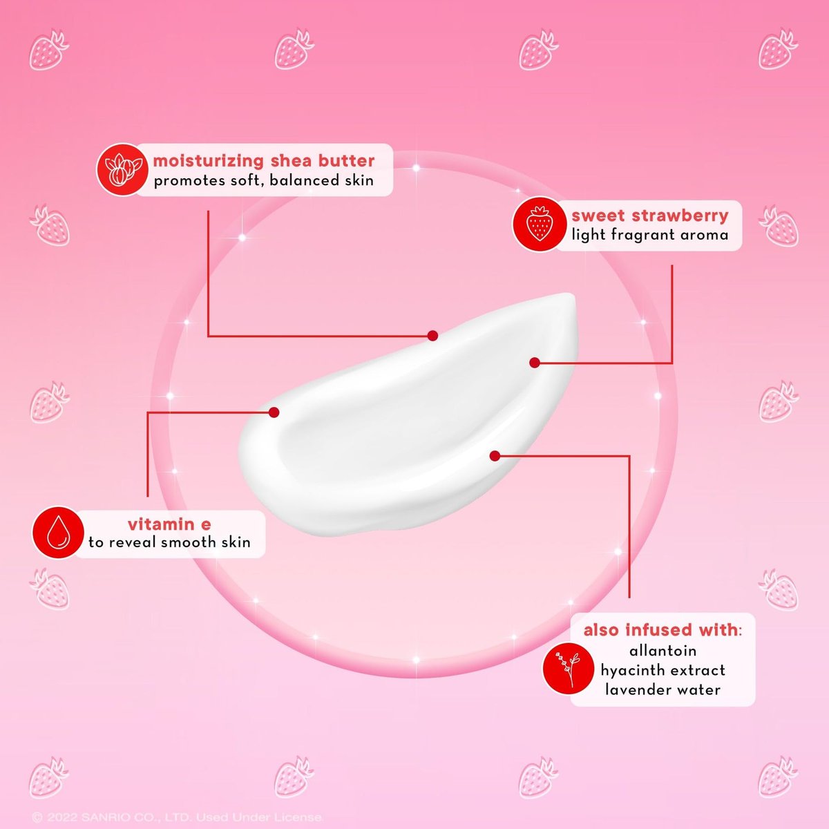 The Creme Shop x Hello Kitty Pocket Portable Soothing Advanced Luxuriously Hand Creams - Shea Butter & Vitamin E for Dry Skin - Sweet Strawberry - görsel 4