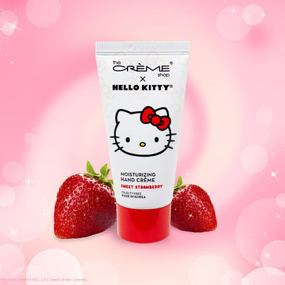The Creme Shop x Hello Kitty Pocket Portable Soothing Advanced Luxuriously Hand Creams - Shea Butter & Vitamin E for Dry Skin - Sweet Strawberry