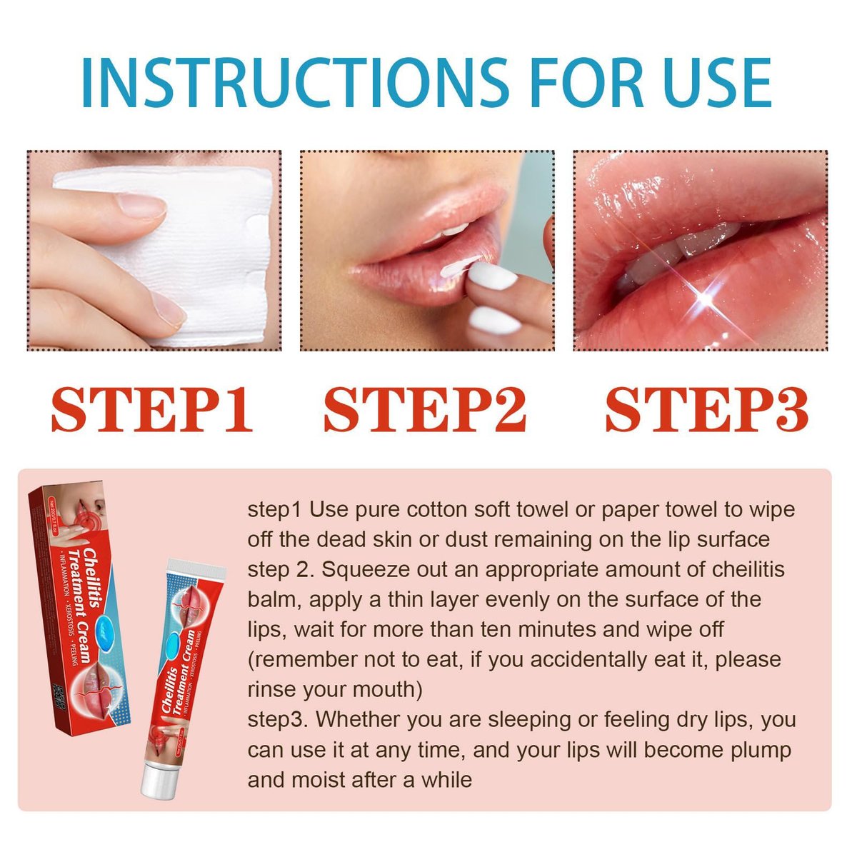 Dry Cracked Lips - Natural Healing Lip Balm, Organic All-Day Moisture Cheilitis Treatment Cream - Men, Women & Children, Dermatologist Recommended - görsel 11