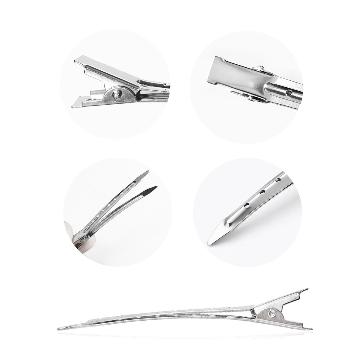 30 Packs Duck Bill Hair Clips - Rustproof Metal Alligator Curl Clips for Hair Styling, Coloring, and Sectioning - 3.5 Inches Silver - görsel 10