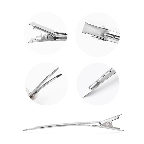30 Packs Duck Bill Hair Clips - Rustproof Metal Alligator Curl Clips for Hair Styling, Coloring, and Sectioning - 3.5 Inches Silver - görsel 11