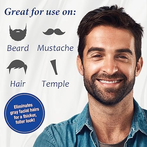 Men's Long-Lasting Black Hair Dye & Root Touch Up for Gray Coverage - 5 Minute Natural Beard & Mustache Coloring Shampoo 3-in-1 Avelisse