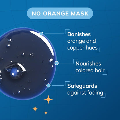 Fanola Wonder No Orange Color Depositing Hair Mask - Neutralizing Blue Toner for Orange Brassy Hair - Deep Conditioning Vegan Formula (11.83 oz) Avelisse