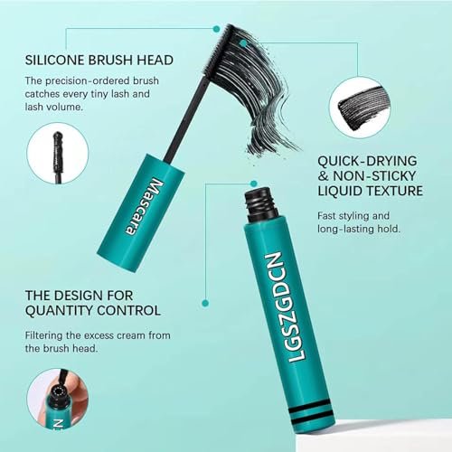 LGSZGDCN Sensational Washable Mascara – Black Liquid Extensions, Long-Lasting, Thick, Waterproof & Smudge-Proof, Hypoallergenic, 0.38 Fl Oz - görsel 12