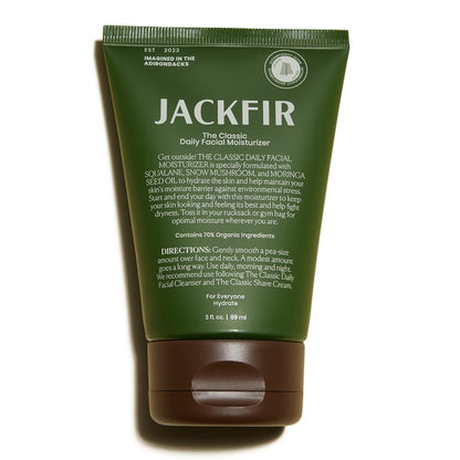 Jackfir The Classic Daily Facial Moisturizer for Men - Natural Face Cream with Aloe, Squalane & Moringa Seed Oil - EWG Verified, Organic Ingredients, All Skin Types, 3 Fl Oz Avelisse