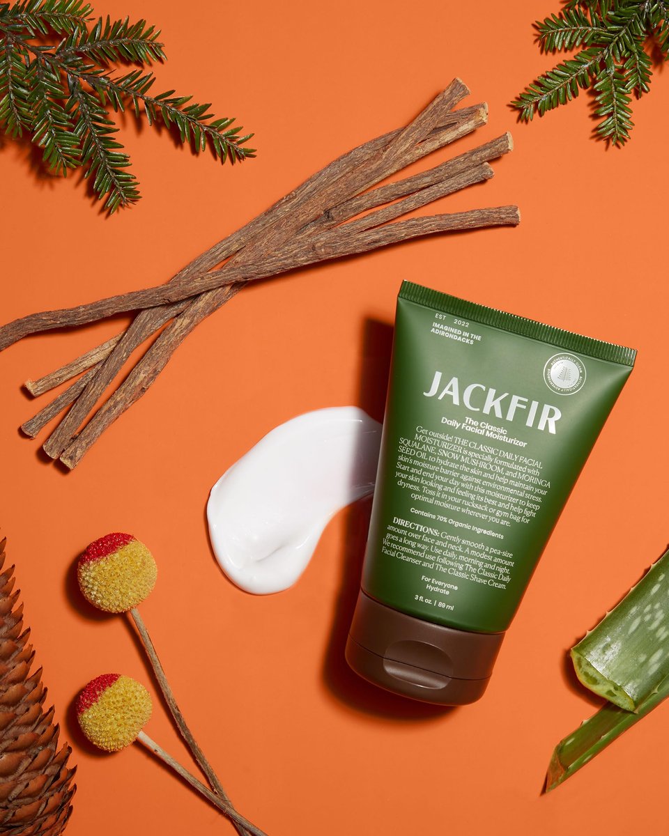 Jackfir The Classic Daily Facial Moisturizer for Men - Natural Face Cream with Aloe, Squalane & Moringa Seed Oil - EWG Verified, Organic Ingredients, All Skin Types, 3 Fl Oz Avelisse