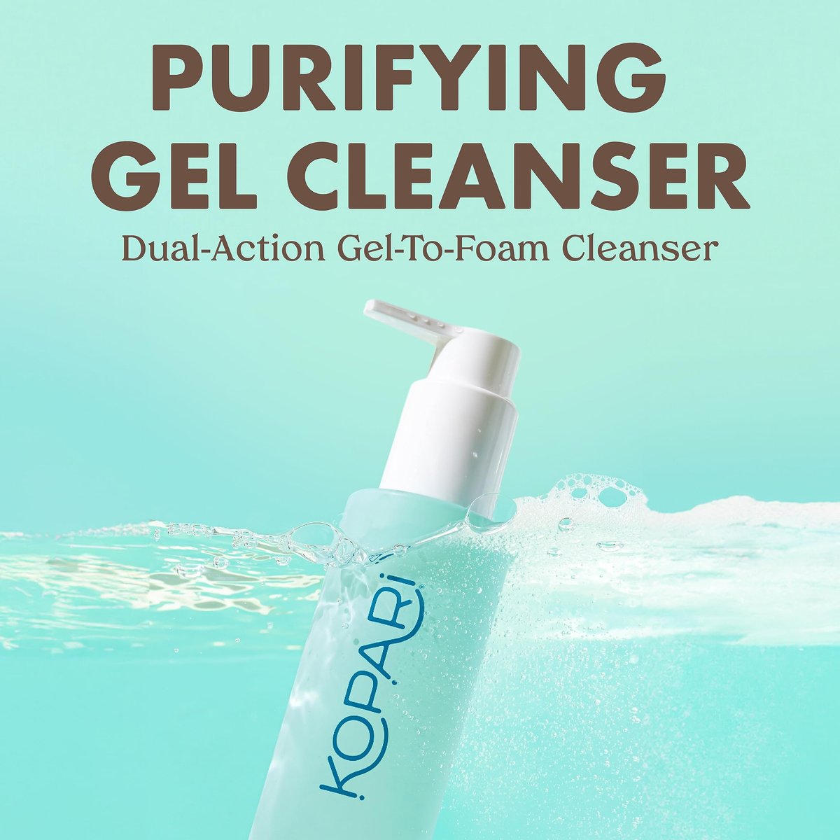 Kopari Marine Clean Purifying Gel Cleanser – Amino Acid & Vitamin B5 Infused, Gentle Gel-to-Foam Face Wash, 5 oz Avelisse
