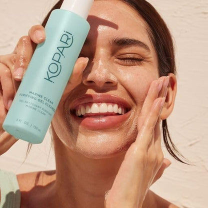 Kopari Marine Clean Purifying Gel Cleanser – Amino Acid & Vitamin B5 Infused, Gentle Gel-to-Foam Face Wash, 5 oz Avelisse