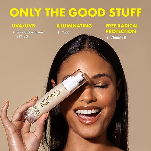 Kopari Sun Shield Soft Glow - Daily Face SPF 30, Sheer Lightweight Sunscreen, Healthy Radiant Glow, Perfect Under Makeup for Boost of Hydration, 1.5oz Avelisse