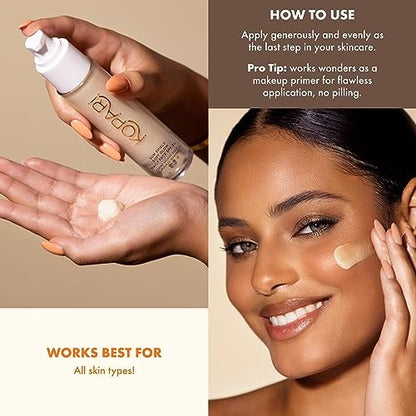 Kopari Sun Shield Soft Glow - Daily Face SPF 30, Sheer Lightweight Sunscreen, Healthy Radiant Glow, Perfect Under Makeup for Boost of Hydration, 1.5oz Avelisse