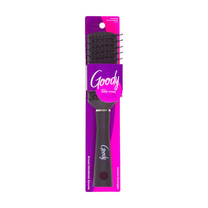 Goody Detangle It Vented Hair Brush - Quick Drying Detangler with Flexible Silicone Bristles for All Hair Types (Black)
