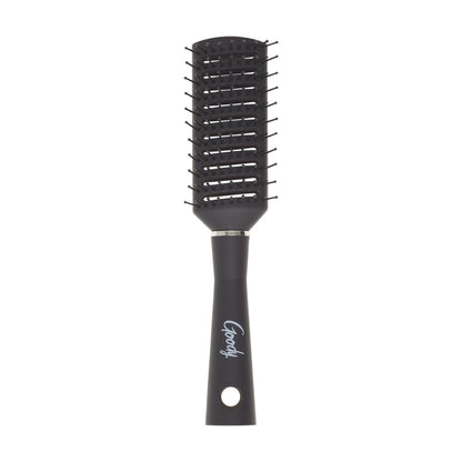 Goody Detangle It Vented Hair Brush - Quick Drying Detangler with Flexible Silicone Bristles for All Hair Types (Black)