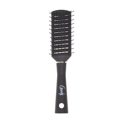Goody Detangle It Vented Hair Brush - Quick Drying Detangler with Flexible Silicone Bristles for All Hair Types (Black)