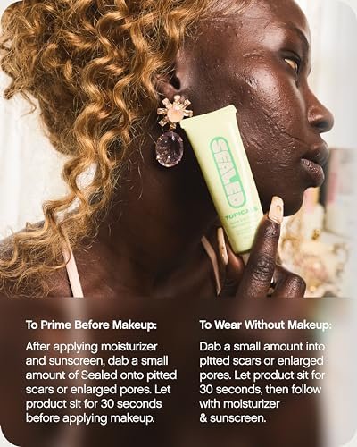 Topicals Sealed Active Scar Filling Primer for Acne Prone Skin - Retinol & Salicylic Acid - 1 Oz Avelisse