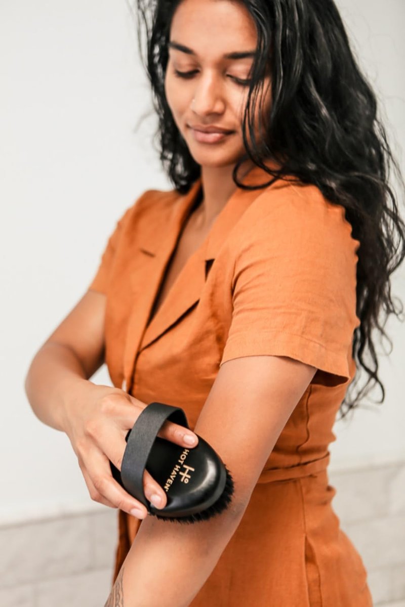 HOT HAVEN Ionic Copper Dry Brushing Body Brush for Lymphatic Drainage & Exfoliation Avelisse