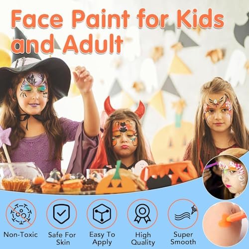 VESPRO 15 Colors Glow Body & Face Paint Set - Neon UV Body Paint for Kids & Adults, Glow in the Dark Party Supplies for Halloween, Birthday, Club, Masquerade - görsel 12