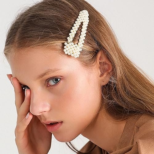 BlingKingdom 2-Pack 3.3" Snap Pearl Large Hair Clips - Elegant White & Rose Gold Hair Pins for Women, Bridesmaids, Girls - Party, Wedding & Daily Styling - görsel 10
