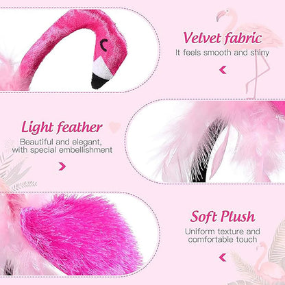 CARMELIT Creative Flamingo Hat - Pink Flamingo Headband Hair Tropical Accessories Flamingo Party Supplies Cute Flamingo Costume for Women